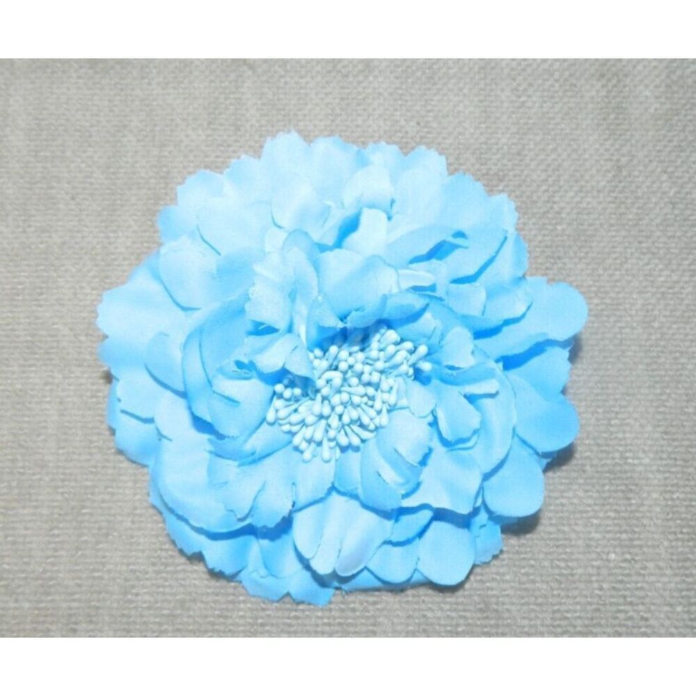 Flower Brooch Pin Blue Corsage Hair Clips Hair